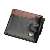 Men Wallets Patchwork Leather Short Male Purse with Coin Pocket Card Holder Brand Trifold Wallet Men Clutch Money Bag-EDCNM SHOP