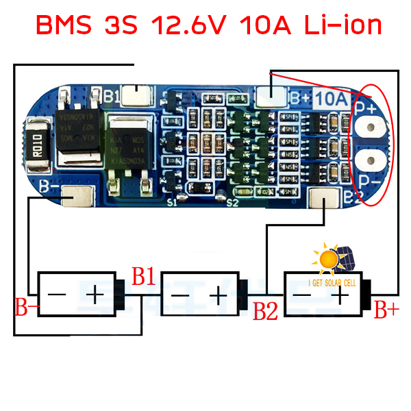 1ชิ้น x 3S 12.6V 10A Li-ion Lithium Battery PCB BMS Protection Board ...