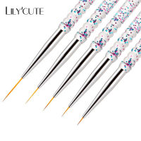 【CW】5Pcs Acrylic French Stripe Nail Art Liner Brush Set 3D Tips Manicure Ultra-thin Line Drawing Pen UV Gel Brushes Painting Tools