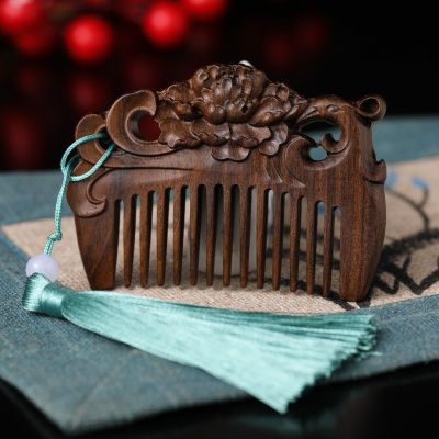 ‘；【。- Pocket Wooden Comb Natural Black  Sandalwood Super Narrow Tooth Wood Combs No Static Lice Beard Comb Hair Styling