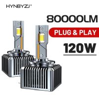 HYNBYZJ  D2S D3S D4S D8S LED Headlights HID D1R D1S D2R D3R D4R D5S D8R Bulb 120W 80000LM Car Light Canbus 6000K Automobile Bulbs  LEDs  HIDs