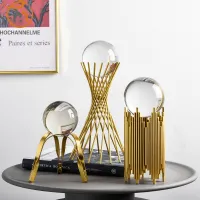 Modern Metal Crystal Ball Handicraft Style Home Decoration items Living Room TV Cabinet Decor luxury