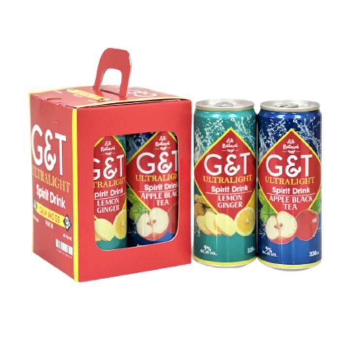 G&T Ultralight Spirit Drink (Lemon Ginger & Apple Black Tea) 330mlx4