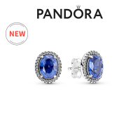 ต่างหูเงินแท้ 925 สไตล์แพนดอร่า Pandoraˉ earrings Pandoraˉ 925 sterling silver personality style shine halo earrings 290040C01 sapphire earrings light luxury female gift