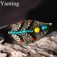 【CW】 Yanting Alloy Hair Clip Pins Ornaments Colorful Stone Claw 065