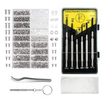 【jw】✼∋✧  1Set Eyeglasses Repair 1000PCS Eyeglass Screws And 6 Pcs Screwdrivers Glasses Screw