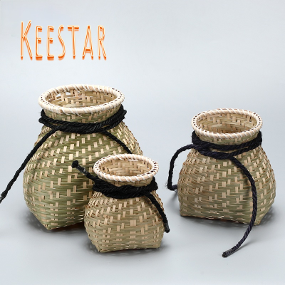 Keestar Handmade ไม้ไผ่สานขนาดเล็กกลับตะกร้าตะกร้าปลาตะกร้าไม้ไผ่อุปกรณ์ตกแต่งประสิทธิภาพ Photo Props ตะกร้าใส่ของตะกร้าไม้ไผ่ชาหยิบตะกร้า