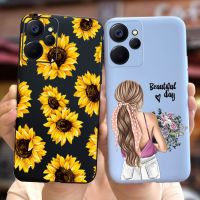 เคสสำหรับ Realme 10 5G RMX3663รูปดอกทานตะวันน่ารักสาวสวยเคสซิลิโคนนิ่มสำหรับ Realme เคสโทรศัพท์10 T Realme10 T 5G ฝาหลัง