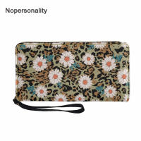 Nopersonality Women Wallet Floral Lepord Print PU Leather Purse Female Long Wallet Coin Purse Card Holders Clutch Money Bag