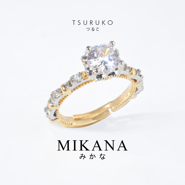 Mikana Two Tone 18k Gold Plated Tsuruko Ring Accessories Jewelry For ...