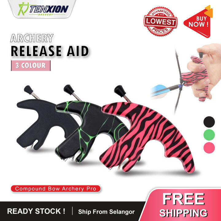 Tenxion Achery 3 Fingers Release Aid Compound Recurve Bows Shooting