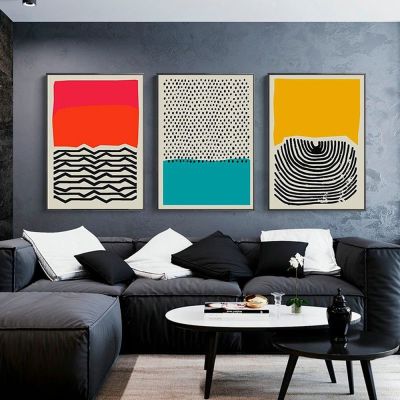 Wall Decor Prints Art Canvas Painting Modern Abstract Geometry Dot Line Art Poster Living Room Decoration Wall Paining No Frame