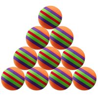 【COOL】 PETS MART mall 10 Pcs EVA Rainbow Balls การขว้างปา Funny Interactive Play Chewing Rattle Scratch Pet Dog Supplies