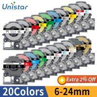 ✺❡ Unistar SS12KW Tapes 12mm Compatible for Epson Labelworks lw400 /KingJim SS12KW LC-4WBN Label Maker Tape for LW300 Label Printer