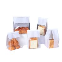【DT】 hot  Bread Toast Packaging Bags Transparent Window Cotton Paper Self Sealing Candy Bag Curling Wire Sealing Bread Toast Baking Bag