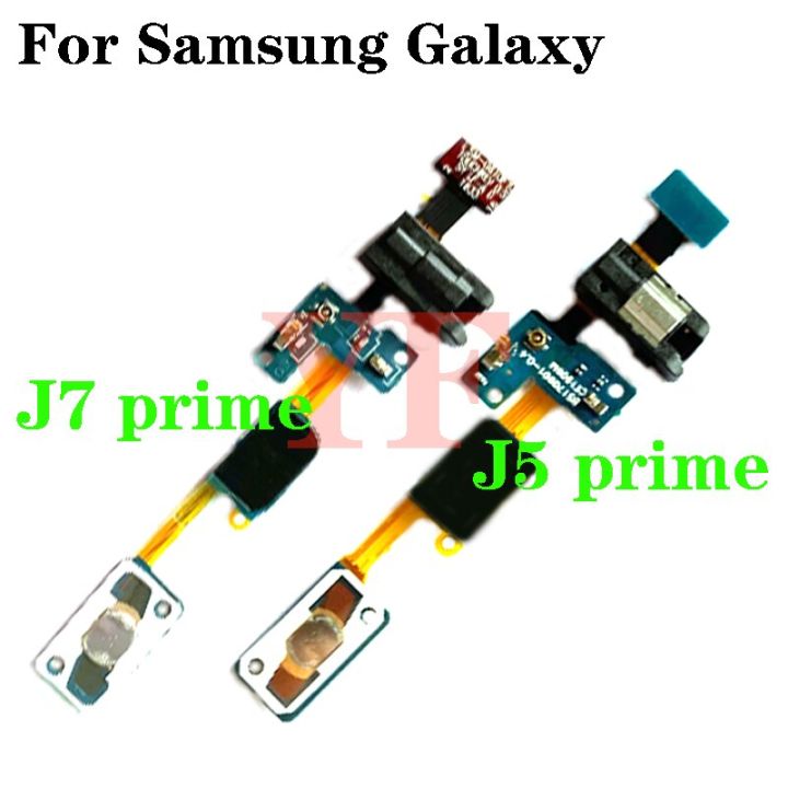สำหรับ Samsung Galaxy J5 J7ที่สำคัญ On5 G570f On7 G610f G610 2016ปุ่มโฮมแผ่นกดเซ็นเซอร์หูฟังแจ็คเสียง Flex