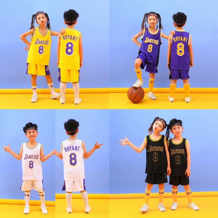 nba-los-angeles-lakers-8-kobe-bryant-jersey-for-kids-children-basketball-uniform