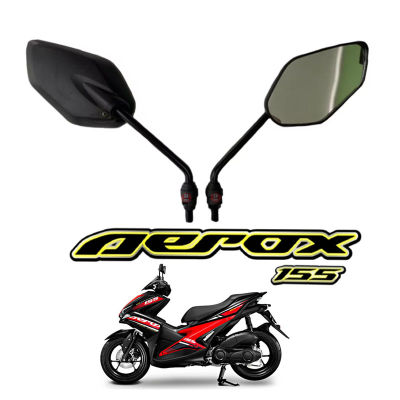 กระจก กระจกมองข้าง กระจกมอเตอร์ไซต์ aerox aerox155 แอร็อค แอรอค กระจกขายาว เกลียว Yamaha ดำ ราคาต่อคู่ Aerox Aerox155 ใส่ได้ทุกรุ่น กระจกมองหลัง กระจก