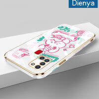 Dienya เคสปลอกสำหรับ Samsung กาแลคซี A21S ลายการ์ตูนน่ารักโชคดีโชคดีลวดลายใหม่กรอบสี่เหลี่ยมแบบนิ่มซิลิกาเจลกันกระแทกเคสมือถือรวมเลนส์กล้องถ่ายรูปฝาครอบป้องกันทั้งหมด