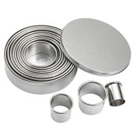 3-12cm Mousse Ring Circular 304 Stainless Steel Cake Cookie Cutter Biscuit Baking Molds Kitchen Accessories Tool 12Pcs/Set Bread Cake  Cookie Accessor