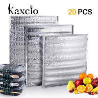 Kaxcio 20PCS อลูมิเนียมฟอยล์กระเป๋าฉนวนความร้อนใส่กล่องข้าวอาหารกลางวันกระเป๋าเก็บความเย็นพับตู้เย็น Ice กระเป๋าที่ใส่เครื่องดื่มฉนวนถุงอาหารการจัดส่ง Storag Bag