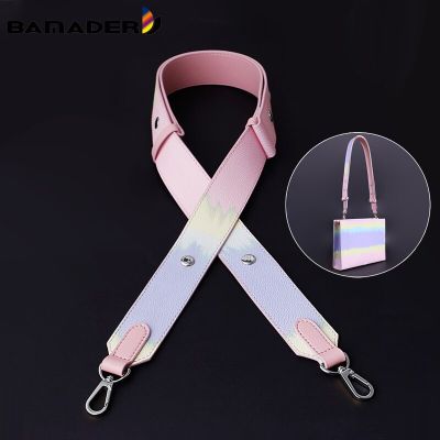 BAMADER Womens Handbag Shoulder Strap Three Gear Adjustment Leather Wide Bag Strap Change Bag Tie Dye Rainbow Replace Bag Strap