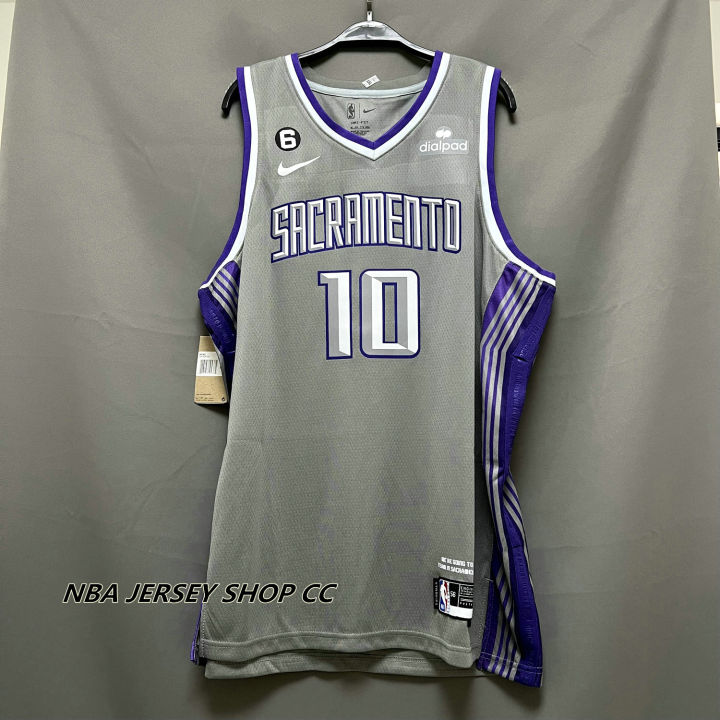 High Quality】Men's New Original NBA Sacramento Kings #10 Domantas Sabonis  2022-23 City Edition Gray Jersey Swingman Heat-pressed