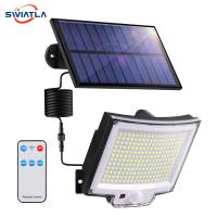 Solar Outdoor Lights Motion Sensor 3 Modes 228LED Flood Lights IP65 Waterproof Security Lights with Remote for PatioYard Garden