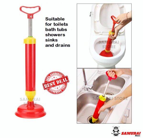 High Pressure Sink Toilet Plunger Powerful Clog Remover Shower Pipe
