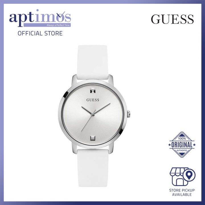 Guess white rubber strap on sale watch