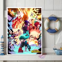 My Hero Academia โปสเตอร์อนิเมะเครื่องตกแต่งฝาผนังภาพผืนผ้าใบสำหรับห้องนั่งเล่นของขวัญชุดตกแต่งห้องนอน0706