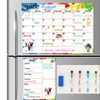 2022 Magnetic Dry Erase Monthly Calendar Set-Magnetic White Board Weekly Planner Grocery Organizer for Kitchen Refrigerator