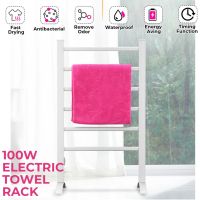 Electric Heated Towel Rack Waterproof Stainless Steel Wall Mounted Towel Holder Rail Towel Warmer Rail Bathroom Towel