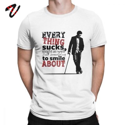 Mens T Shirts Newest Dr House MD Everything Sucks Funny Tees Premium Cotton New T-Shirt Plus Size Tops Christmas Gift Shirt