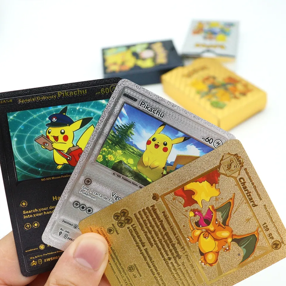 Pokemon Cards Golden Foil Shiny Rainbow Vmax Card Charizard Pikachu  Collection Collection Battle Trainer Card Child Toy Gift - AliExpress