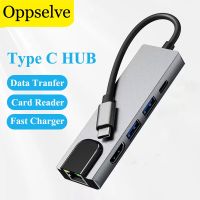 Adaptor Port USB C 8 USB C 8 adaptor tipe-c pria ke RJ45 Wanita HUB stasiun Dok kompatibel HDMI pembaca kartu SD konverter pemanjang pengisi daya Cepat