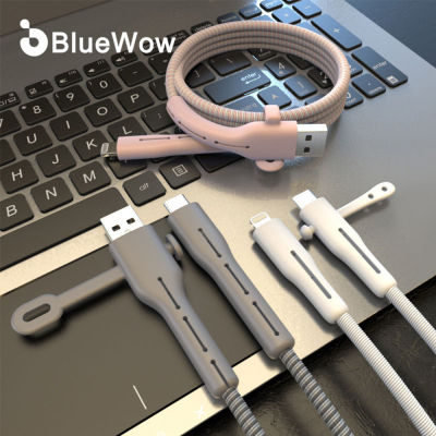 BlueWow CP07เดิมสายข้อมูลป้องกันสำหรับ iPhone สาย USB S Aver ลวด Winder คุ้มครองซิลิโคนอ่อนนุ่มสายป้องกันเครื่องมือ