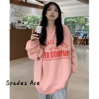 Spades Ace เสื้อฮู้ด เสื้อแขนยาวอบอุ่น หลวมและสบาย น่ารัก สไตล์ นุ่มนวล วินเทจ A28J098 42Z231018