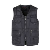 Cotton Vest For Men With Many Pockets Winter Thick Warm Multi Pocket Waistcoat Male Windbreaker Snow Padded Sleeveless Jacket