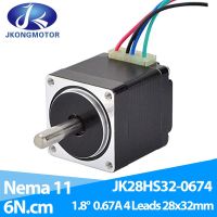 Jkongmotor สเต็ปมอเตอร์ Nema11 28สเต็ปมอเตอร์แบบไฮบริด2เฟส4-ตะกั่ว1.8องศา0.67A 6Ncm/8.5ออนซ์-In 28X32มม. สำหรับเครื่องพิมพ์3D DIY