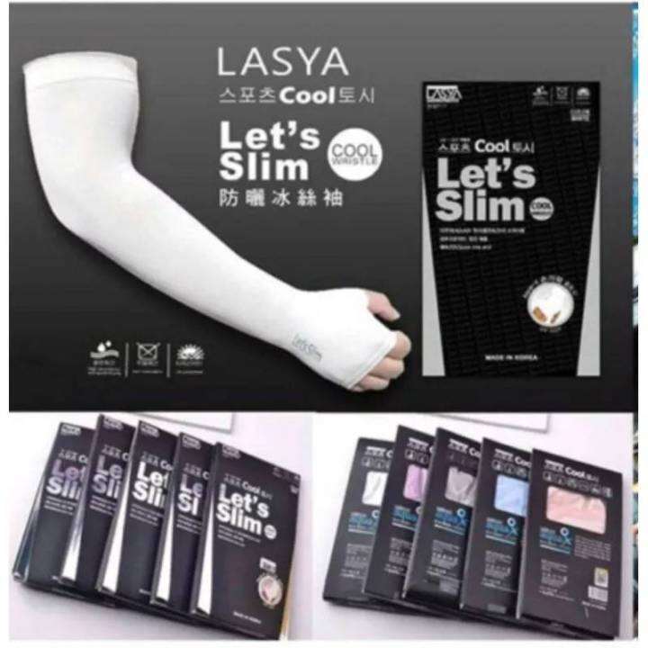 ปลอกแขนกันแดด-lets-slim-ผ้าไม่บาง-เนื้อดี