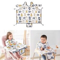 Toddler Self Feeding Bib Waterproof Bib for Child Kiddie Easy Clean Apron Smock Aprons