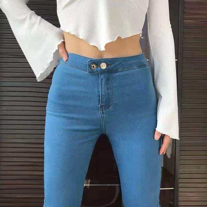 new style ladies fashion high waist skinny jeans joni pants 2 button