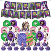 （koko party supplies） ZOMBIESBirthday Party Supplies ลูกโป่งยางแบนเนอร์ตกแต่งกระดาษ Cupcake Topper BoyBaby Shower กิจกรรม Decor