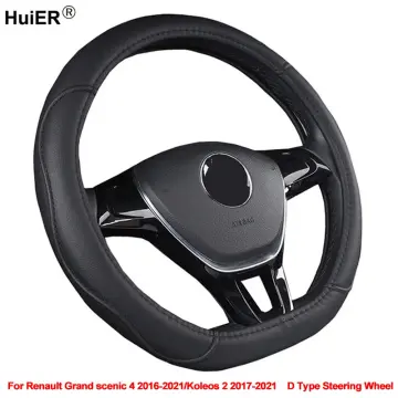 for Renault Scenic 1 2 3 4 Grand Scenic Megane Car Steering Wheel Cover  Microfiber Leather + Carbon Fiber Auto Accessories