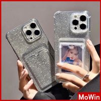 Mowin - เข้ากันได้สำหรับ เคสไอโฟน เคสไอโฟน11 เคสโทรศัพท์ iphone 14 pro max 14 Plus สำหรับ iPhone 14 Pro Max เคส iPhone การ์ดเคสเก็บบัตรเลเซอร์กระดาษแวววาวถุงลมนิรภัยกันกระแทกกล้องป้องกันเข้ากันได้กับสำหรับ iPhone 13 Pro max 12 pro max iPhone 11 XR 7plus