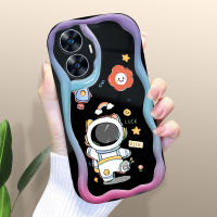 Kingsons เคสสำหรับ Realme C55 Narzo Narzo 20 Narzo 20 Pro Narzo 30A 50A นายกการ์ตูนนักบินอวกาศเคสโทรศัพท์น้ำมันครีมพื้นเคสป้องกันเคสซิลิโคนนิ่มขอบคลื่น