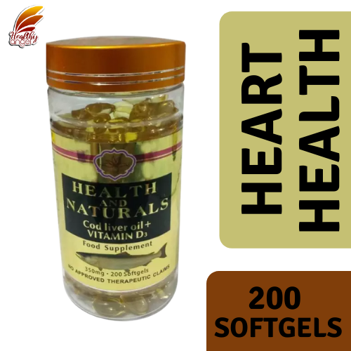 Health and Naturals Cod Liver Oil + Vitamin D3 350mg 200 Softgels