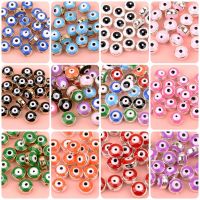 ☎❂ 20-60pcs 8MM Lot Resin Evil Eye Beads Loose Turkish eye Spacer Beads for Jewelry Making DIY Bracelet Accessories Supplies