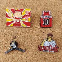 Slam Dunk Sakuragi Hanamichi Anime Lapel Pins Backpack Jeans Enamel Brooch Women Fashion Jewelry Gifts Basketball Cartoon Badges